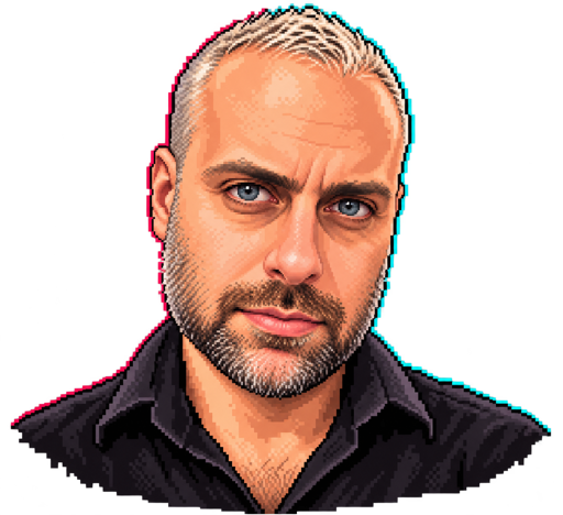 Pixel-art portrait of Eugenio Ceriani